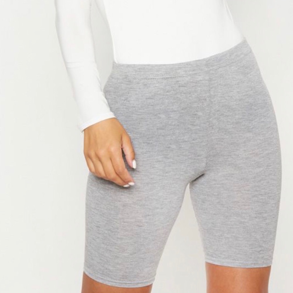 Pretty Little Thing Grey Mark Basic Bike Shorts